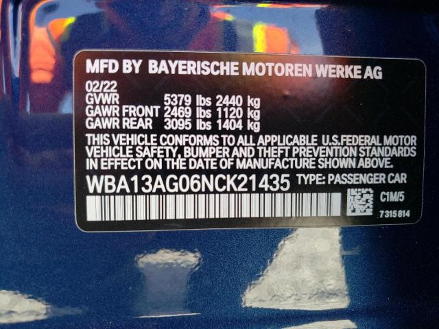 WBA13AG06NCK21435 BMW 530e