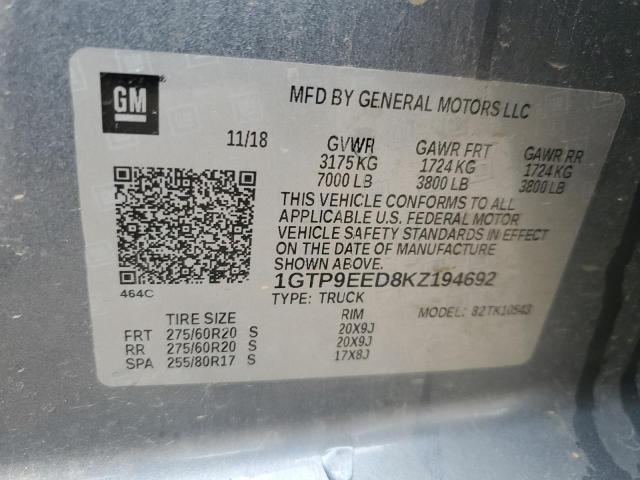 1GTP9EED8KZ194692 GMC Sierra K1500 At4