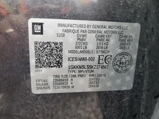 1GKKNSLS5KZ174507 GMC ACADIA SLE