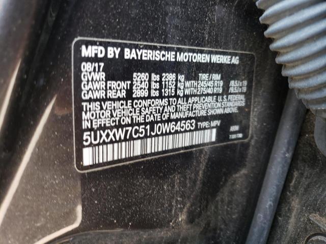 5UXXW7C51J0W64563 BMW X4 Xdrivem40i