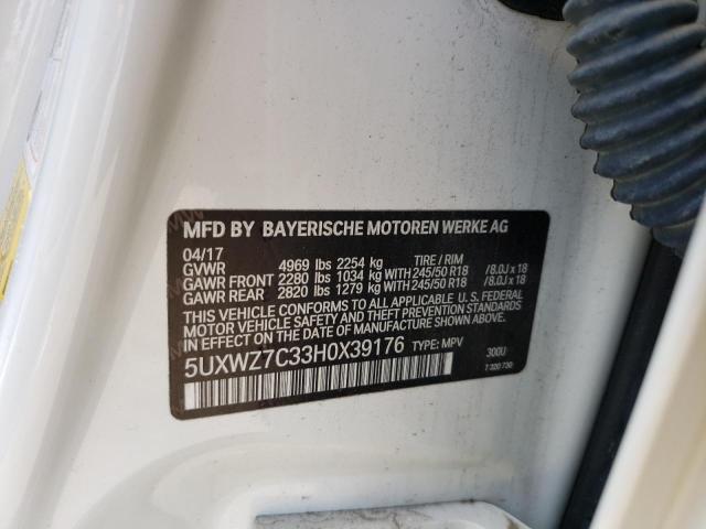 5UXWZ7C33H0X39176 BMW X3 Sdrive28i