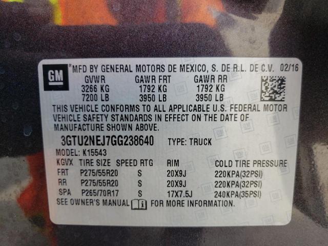 3GTU2NEJ7GG238640 GMC Sierra K1500 Slt
