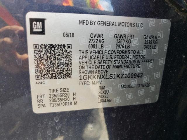 1GKKNXLS1KZ109943 GMC Acadia Denali