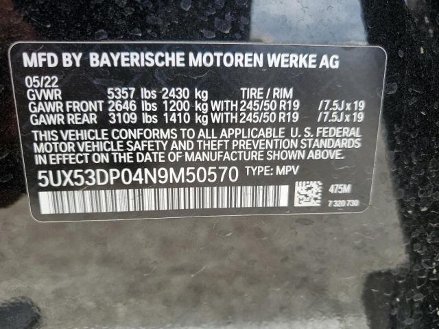 5UX53DP04N9M50570 BMW X3 Xdrive30i