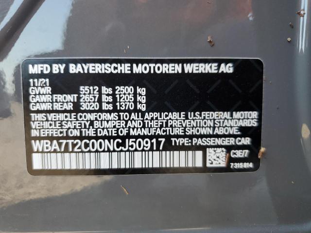WBA7T2C00NCJ50917 BMW 740 I