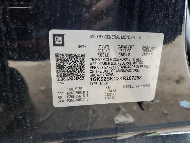 1GKS2BKC2KR167288 GMC YUKON SLT