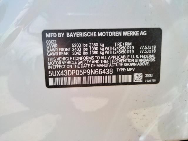 5UX43DP05P9N66438 BMW X3 Sdrive30i
