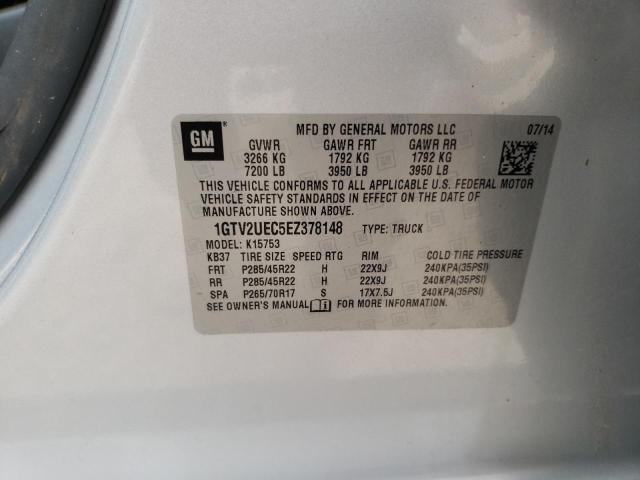 1GTV2UEC5EZ378148 GMC Sierra K1500 Sle