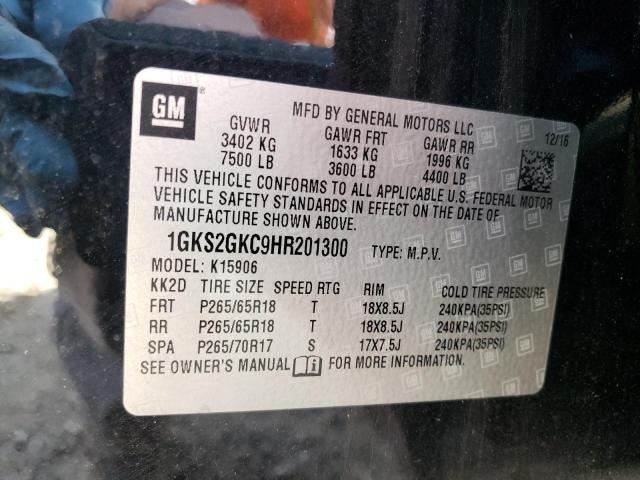 1GKS2GKC9HR201300 GMC Yukon Xl K1500 Slt