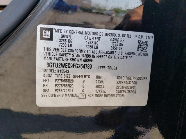 3GTU2WEC9FG264789 GMC Sierra K1500 Denali