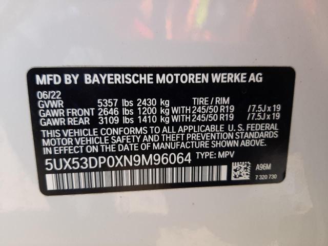 5UX53DP0XN9M96064 BMW X3 Xdrive30i