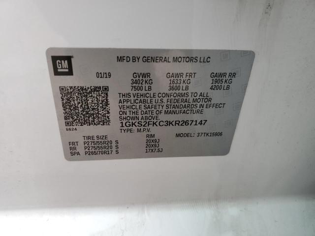 1GKS2FKC3KR267147 GMC Yukon Xl K1500 Sle