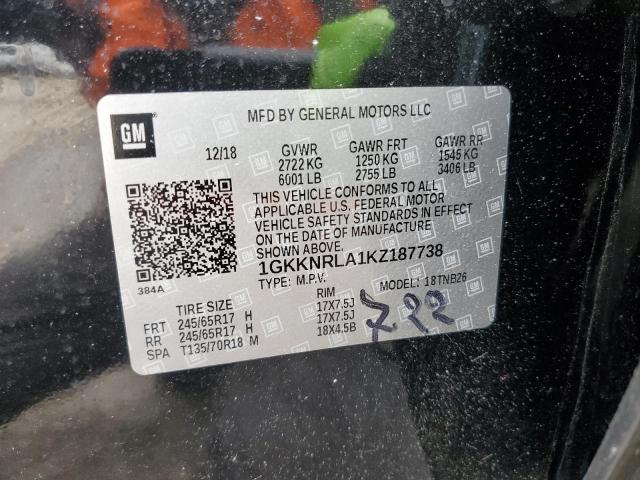 1GKKNRLA1KZ187738 GMC ACADIA SLE