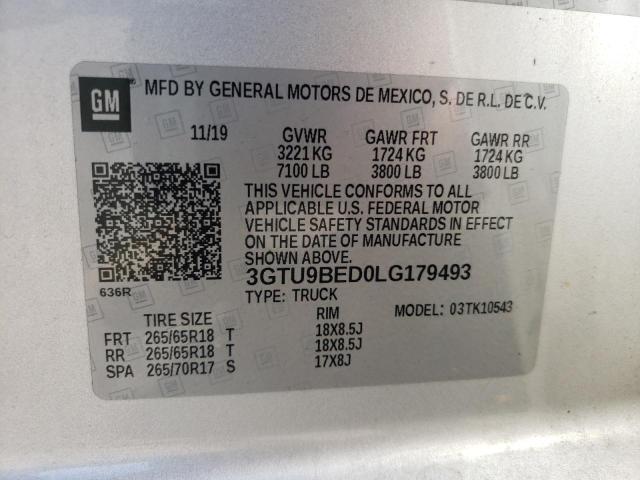 3GTU9BED0LG179493 GMC Sierra K1500 Sle