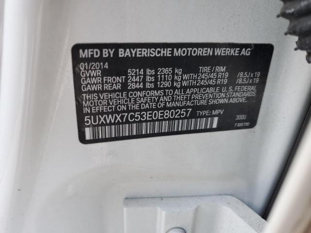 5UXWX7C53E0E80257 BMW X3 Xdrive35i