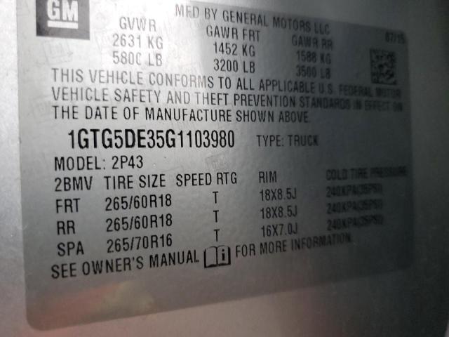 1GTG5DE35G1103980 GMC CANYON SLT