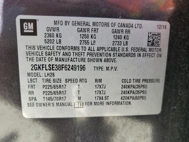 2GKFLSE38F6249196 GMC Terrain Slt