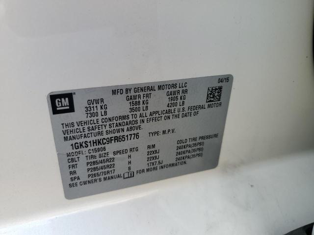 1GKS1HKC9FR651776 GMC Yukon Xl C1500 Slt