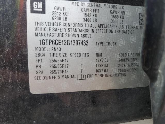 1GTP6CE12G1307433 GMC CANYON SLE