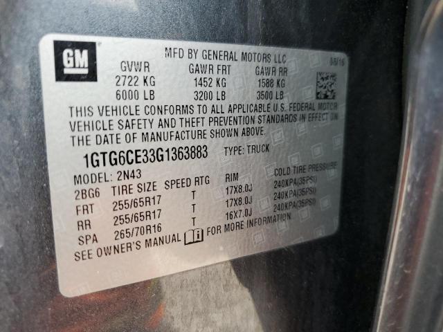 1GTG6CE33G1363883 GMC CANYON SLE