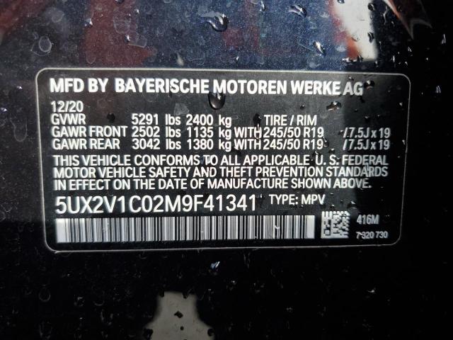 5UX2V1C02M9F41341 BMW X4 Xdrive30i