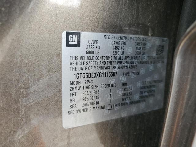 1GTG6DE3XG1115507 GMC CANYON SLT