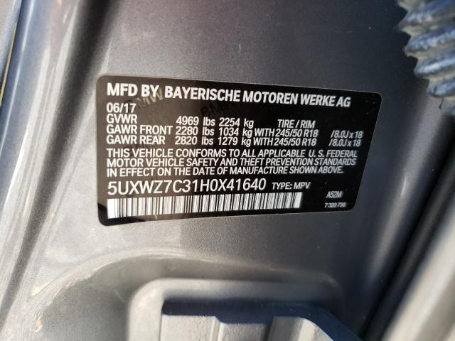 5UXWZ7C31H0X41640 BMW X3 Sdrive28i