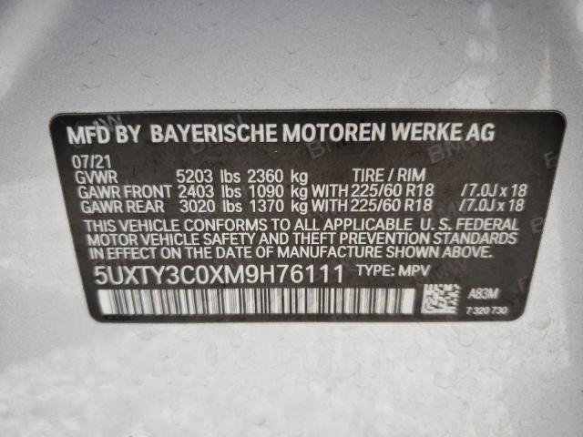 5UXTY3C0XM9H76111 BMW X3 Sdrive30i