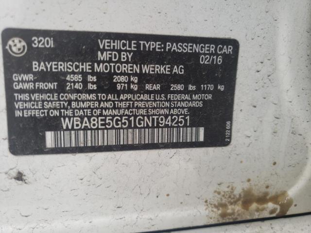 WBA8E5G51GNT94251 BMW 320 XI