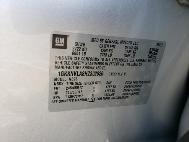 1GKKNKLA8HZ302626 GMC ACADIA SLE