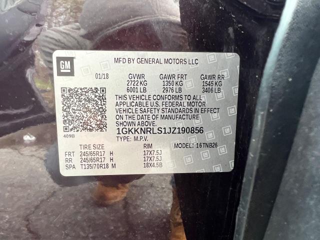 1GKKNRLS1JZ190856 GMC ACADIA SLE