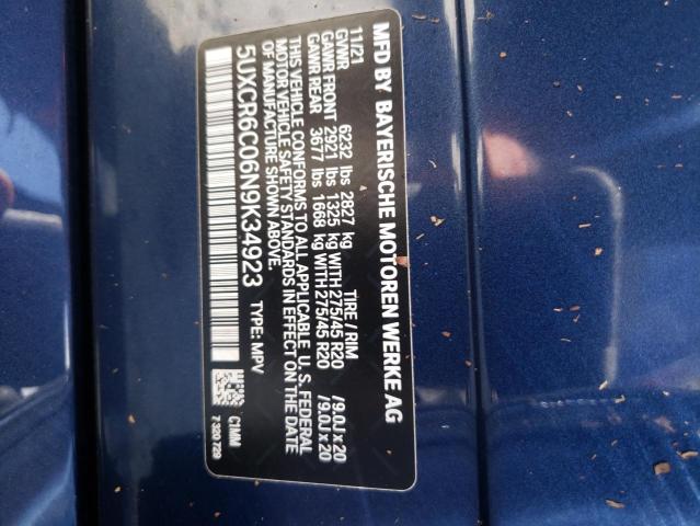 5UXCR6C06N9K34923 BMW X5 Xdrive40i