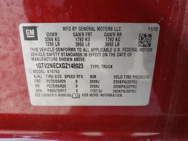 1GTV2NECXGZ148923 GMC Sierra K1500 Slt