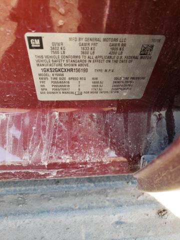 1GKS2GKCXHR156190 GMC Yukon Xl K1500 Slt