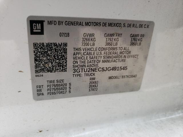 3GTU2NEC5JG491545 GMC Sierra K1500 Slt