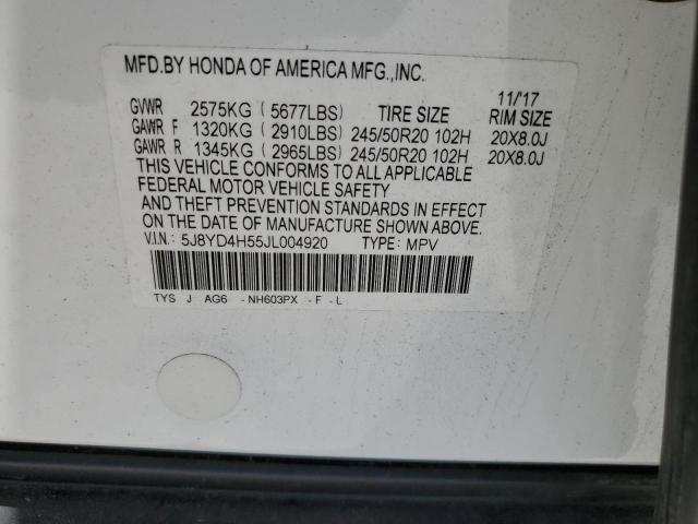 5J8YD4H55JL004920 Acura Mdx Technology