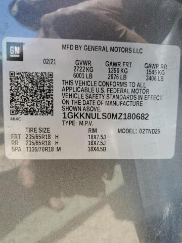 1GKKNULS0MZ180682 GMC ACADIA SLT