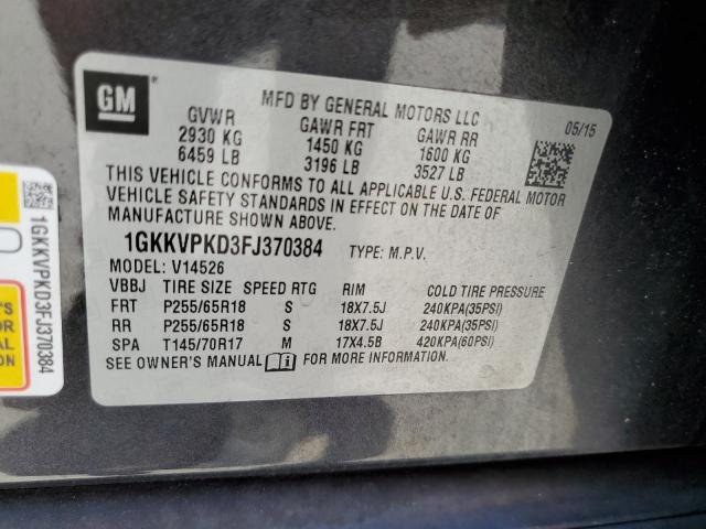 1GKKVPKD3FJ370384 GMC ACADIA SLE