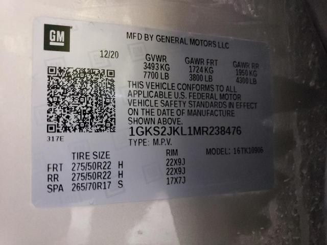 1GKS2JKL1MR238476 GMC YUKON XL DENALI