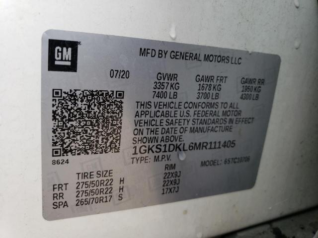 1GKS1DKL6MR111405 GMC YUKON DENALI
