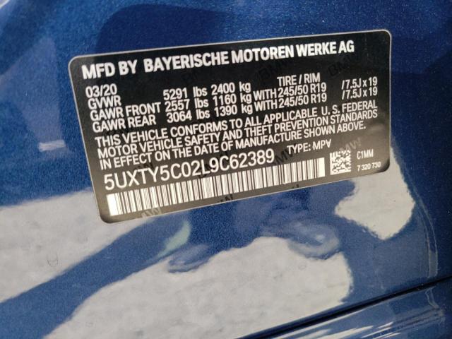 5UXTY5C02L9C62389 BMW X3 Xdrive30i
