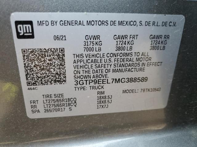 3GTP9EEL7MG388589 GMC Sierra K1500 At4