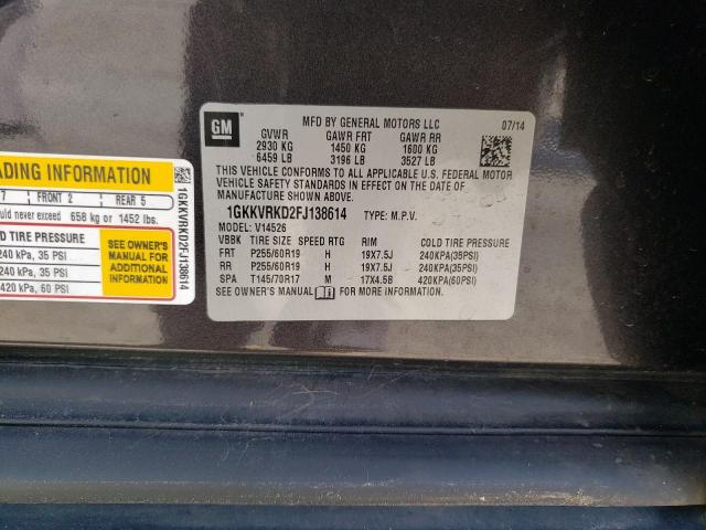 1GKKVRKD2FJ138614 GMC Acadia Slt-1