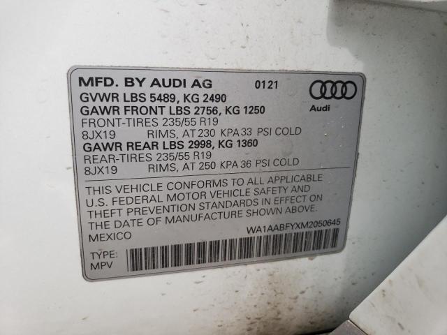 WA1AABFYXM2050645 Audi Q5 PREMIUM