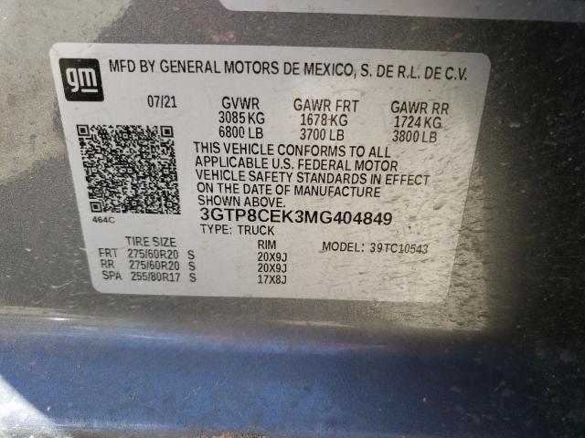 3GTP8CEK3MG404849 GMC Sierra C1500 Elevation