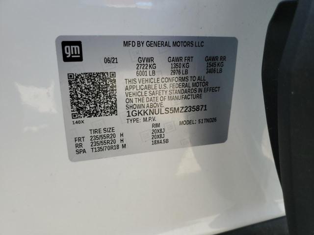 1GKKNULS5MZ235871 GMC ACADIA SLT