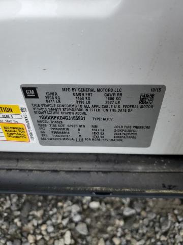 1GKKRPKD4GJ185931 GMC ACADIA SLE