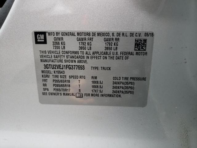 3GTU2VEJ1FG377693 GMC Sierra K1500 Slt