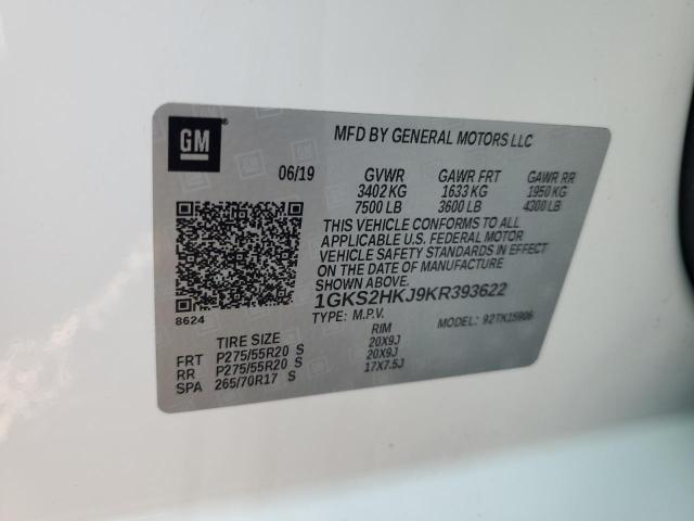 1GKS2HKJ9KR393622 GMC YUKON XL DENALI