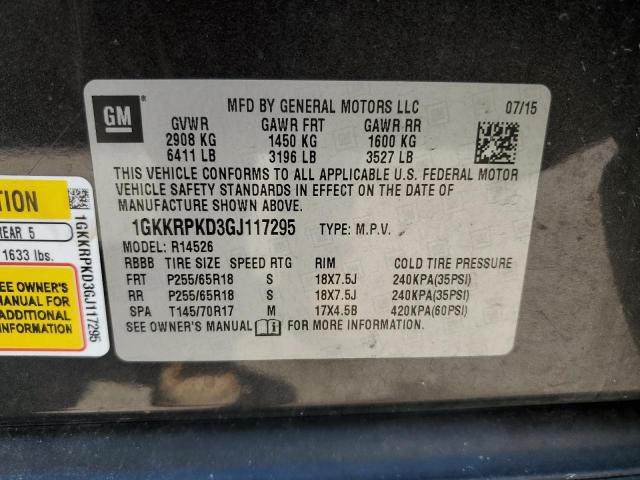 1GKKRPKD3GJ117295 GMC ACADIA SLE